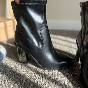 Aldo Sleek Black Heeled Boots